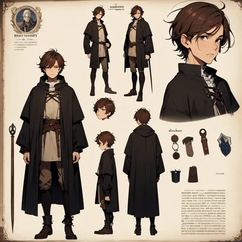 ((beggar:1.35)), ((poor clothing:1.35)), ((masterpiece,  highest quality )),  detailed face, ((CharacterDesignSheet))，  full body,  full details ,  Multiple poses and expressions,  very detailed , Depth, 
((boy, european boy, 180cm high, reddish brown hair...