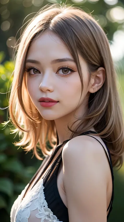 8k、( Best Quality)、(  Ultra High Definition )、 ( Detailed explanation )、 (  best CG  )、( Ultra-detailed art 、 Dynamic Lighting:1.2),  ( Super Delicate Hair Texture  :1.4 )、( lipstick、  lip gloss)、 natural makeup 、 (  Full Length Upper Lashes Overgrown Lowe...