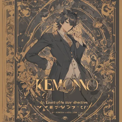 (masterpiece),(highest quality),highres,(an extremely delicate and beautiful),(extremely detailed), highres, cover page, absurdres, perfect anatomy(handsome 1boy, kemono)The story of a hard-boiled detective,