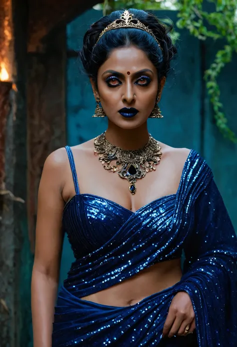 Looks like Aindrita Ray, full body Closeup shot, Big chubby aunty, milf, cougar lady witch, busty huge breast, horny Gothic milf, 70 years old gorgeous mature lady, pervert demoness, demoness of lust, curvy, black lips, horny face, extremely gorgeous, th...
