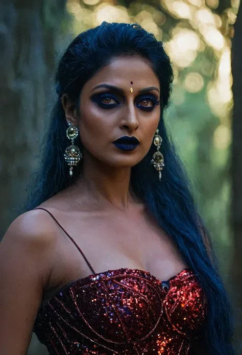 Looks like Aindrita Ray, full body Closeup shot, Big chubby aunty, milf, cougar lady witch, busty huge breast, horny Gothic milf, 70 years old gorgeous mature lady, pervert demoness, demoness of lust, curvy, black lips, horny face, extremely gorgeous, th...