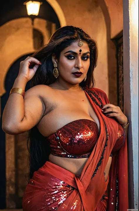 Looks like Nayanthara, full body Closeup shot, Big chubby aunty, milf, cougar lady witch, horny Gothic milf,  70 years old gorgeous mature lady, pervert demoness, demoness of lust, curvy, black lips, horny face, extremely gorgeous, thick figure, heavy phys...