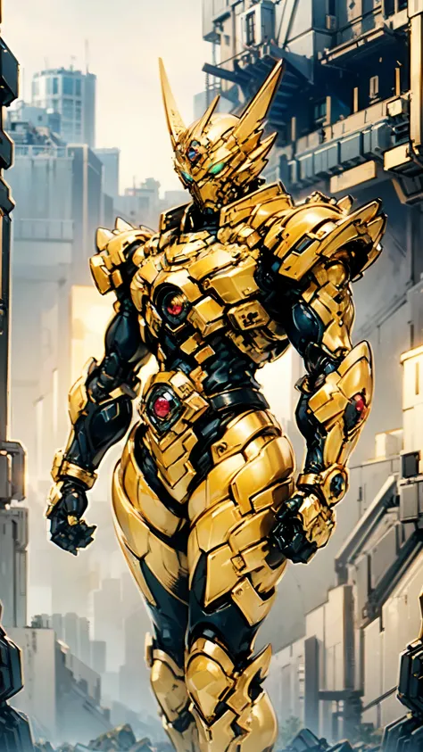 (masterpiece:1.5, best quality:1.5, extremely delicate:1.5), ((male:1.5)), a man wearing a full-face helmet, green eyes, fantasy-style high-tech biomimetic armored combat suit, (a composite layered chest armor), the design balances heavy with agility, full...