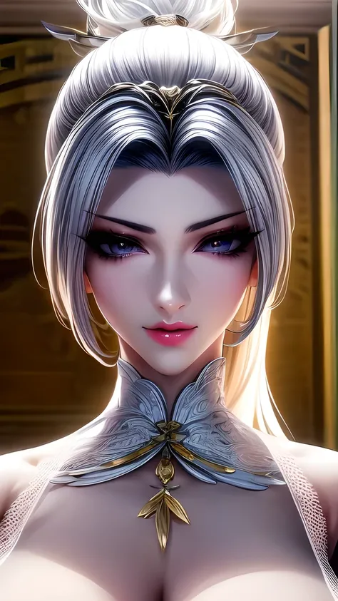 White hair、Close-up of Miss wearing white mask, Beautiful digital illustrations , Gu Weiss,  detailed depiction of nipples  , White-haired god, author：Yang Jie,  Attractive Character Art ,  detailed portrayal of incontinence , author：Fan Qi, by Wuzhun Shif...