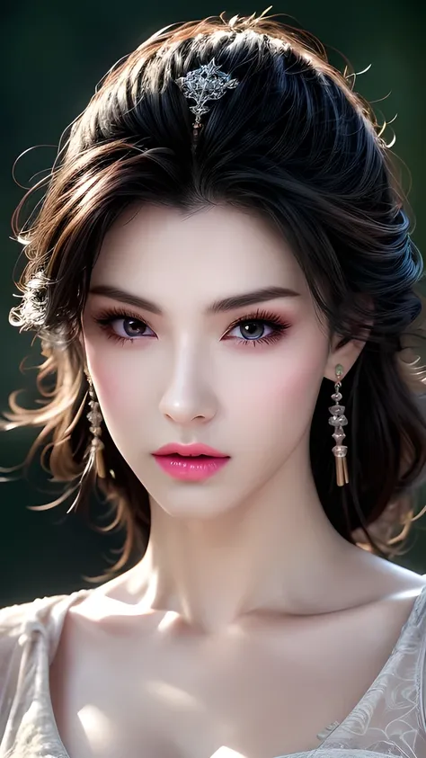 best quality, masterpiece, Medium chest, (Medium breasts), Detailed Skin Textures, delicate fabric texture , delicate face, superdetail, 8k, intricate details , 1 Girl, 30 years old, High Contrast , high resolution eyes , black-haired goddess,Royal ...