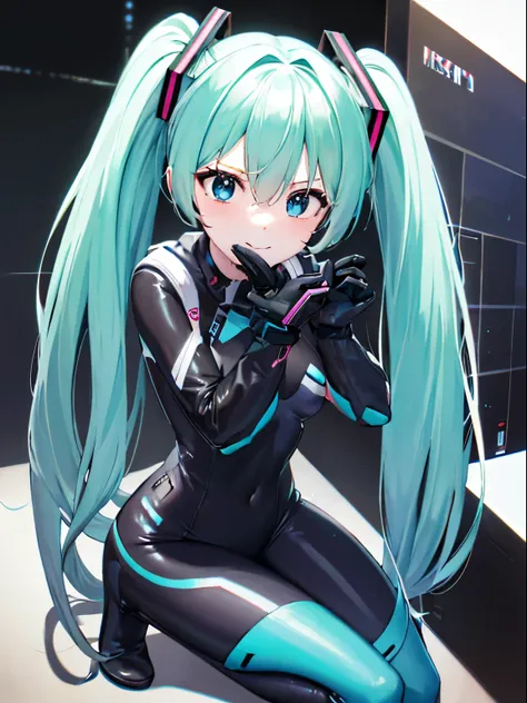 best quality, high resolution on down, sugar angle ,  hatsune miku, (hatune friend), (((1 female))),very cute, hair between eyes...