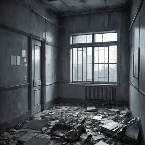 (masterpiece, best quality:1.2), abandoned hospital,dark gothic,horror