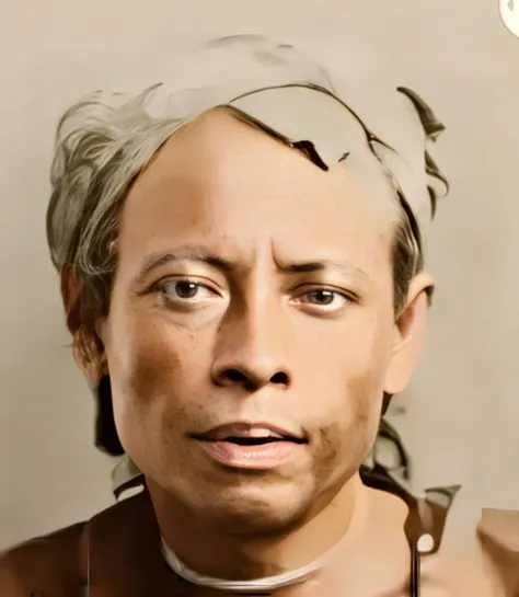 Portrait of a mans face from Indonesia 