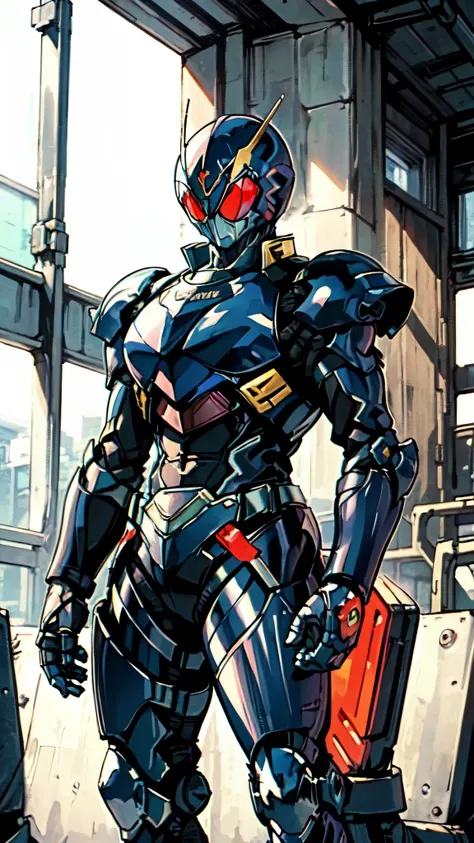 (masterpiece:1.5, best quality:1.5, extremely delicate:1.5), ((male:1.5)), a man wearing a full-face helmet, green eyes, fantasy-style high-tech biomimetic armored combat suit, (a composite layered chest armor), the design balances heavy with agility, full...