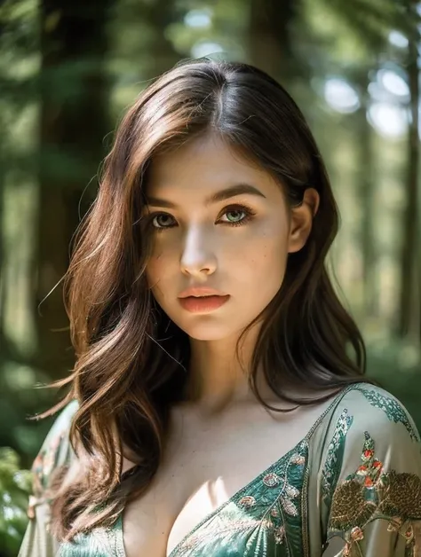 a 22 year old woman named Bella Brown, serious expression and striking appearance. My brown hair falls to my shoulders in long waves, framing my face and highlighting my blue eyes. My full lips are slightly parted, as if Im about to say something. Her butt...