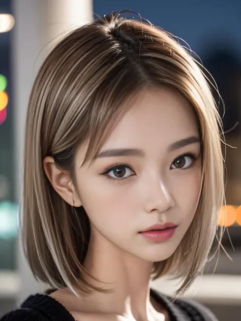 masterpiece, best quality, ultra high res, ultra detailed, sharp focus, 8k, Beautiful and fine details, realistic, a stunning pretty and beautiful Korean idoll , 19yo, (detailed beautiful face), High resolution details of human skin texture, knit, Sweater,...