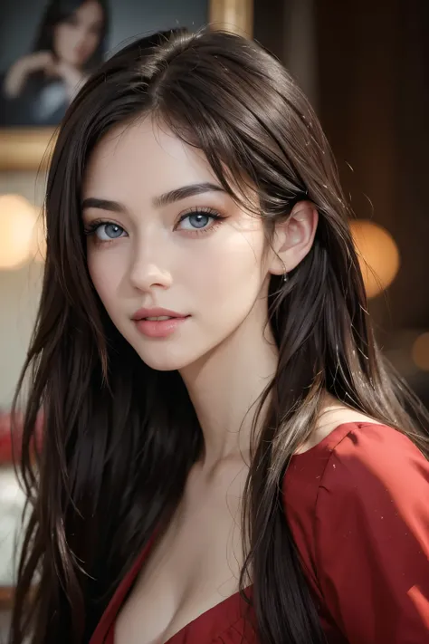 Portrait of 1girl, Extreme picture quality, Highest accuracy, (cg unity (Extreme) Detail 8K wallpaper, Masterpiece, Best quality:1.2), high detal, Best image quality, Amazing scenery, Surreal, Realistic, a beauty girl, A young girl, lipsticks, Peerless bea...