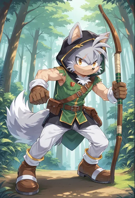 male wolf, ((sonic character oc )), male adult, ( silver fur in all body ), ( light gray inner ears ), (alone), ( short and mess...