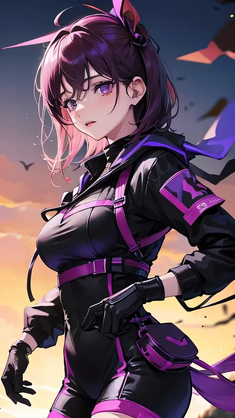 Opérateur Jet de Call of duty dans la tenue Echo Mikan Endo du pack Vibrant Vixen couleur violette