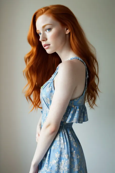 1girl in, age21, madelaine petsch, photo of perfect woman, 5'3", solo, aesthetic artwork, (irish  redhead, wavy ginger hair, sho...