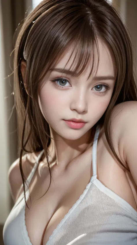 Knight,  Uncut Pictures  , (((Very pretty portrait ))),  1 girl, Sexy 20 year old girl , Baby Face, Young Face,  Detailsな髪質,  light brown hair,  gentle smile staring at camera, ( clevis), masterpiece,  ultra detailed, Cinematic Light,  Intricate Details,  ...