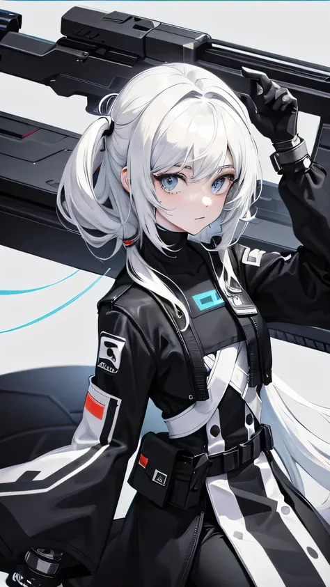 character in futuristic combination with black and white colors