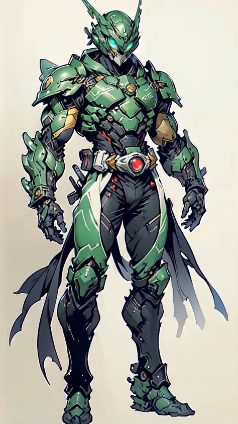 (masterpiece:1.5, best quality:1.5, extremely delicate:1.5), ((male:1.5)), a man wearing a full-face helmet, green eyes, fantasy-style high-tech biomimetic armored combat suit, (a composite layered chest armor), the design balances heavy with agility, full...