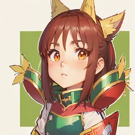 Anime girl with a sword and a shield in her hand, zorro and bush, Megumin,  Kitsune-inspired armor , Megumin from  Konosuba,  Konosuba anime style,  Konosuba, run, anime moe artstyle, Keqing from Genshin impact , run is a wolf girl, Also