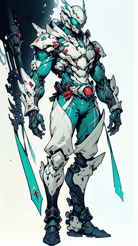 (masterpiece:1.5, best quality:1.5, extremely delicate:1.5), ((male:1.5)), a man wearing a full-face helmet, green eyes, fantasy-style high-tech biomimetic armored combat suit, (a composite layered chest armor), the design balances heavy with agility, full...