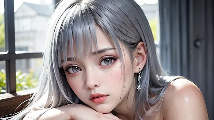 (born, Best Quality, masterpiece:1.5), ( Realistic as pictured,  complicated details:1.2),  super high definition,  absurd,  1 girl,  beautiful face, Purple Eyes, Fine grain,  symmetrical eyes,  light shines on the face,Silver Hair、Fairy　magic　 Monochrome　...