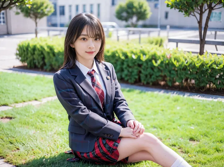 (8k), (Best Quality: 1.2), (Realistic), (Realistic: 1.37),   super high definition, ( 1 girl), cute, smile,  closed mouth, beautiful details, Beautiful Nose,  wet hair, Giant Dulcefo, pork, Thighs，Self Snap,Student Uniform, simple blazer for dancing on the...