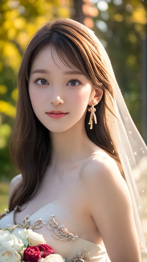 1 girl, very bright backlight, alone, {beautiful and detailed eyes}, autumn night, (very beautiful big and ample breasts:1.5) and a huge waist ((press the chest)), huge and ample breasts,calm expression, natural soft light, short bob hair:1.5、hair blown by...