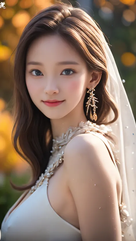 1 girl, very bright backlight, alone, {beautiful and detailed eyes}, autumn night, nudity, (very beautiful big and ample breasts:1.5) and a huge waist ((press the chest)), huge and ample breasts,calm expression, natural soft light, short bob hair:1.5、hair ...