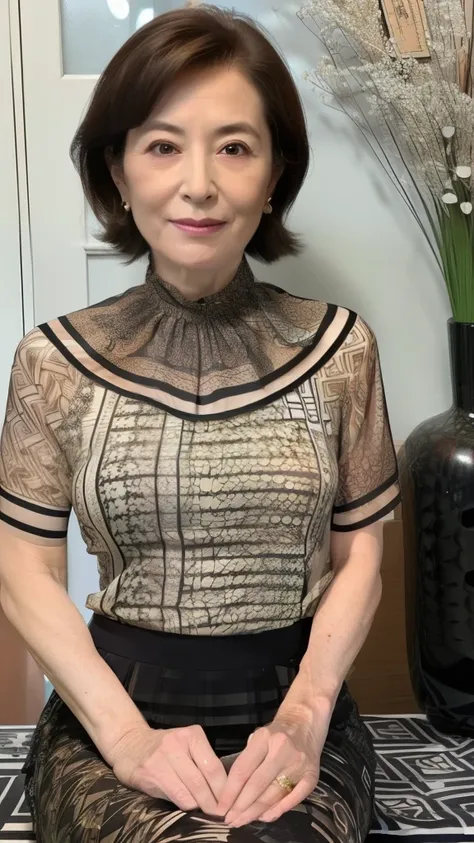 High image quality, High image quality, attention to detail , masterpiece,( saggy body), anatomically accurate body that brings the breast to the center , sharp, (( Japanese:1.1)),(( mature woman )),(90-year-old woman:1.5),((Facial wrinkles)), Da...