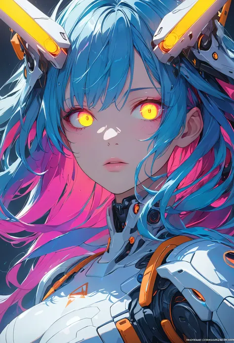 glowing eyes, colourful glowing hair, gradient hair, anime style, high detail, Futurism, glowing light, UHD, retina, masterpiece, ccurate, anatomically correct, textured skin, super detail, high details, high quality, award winning, best quality, highres