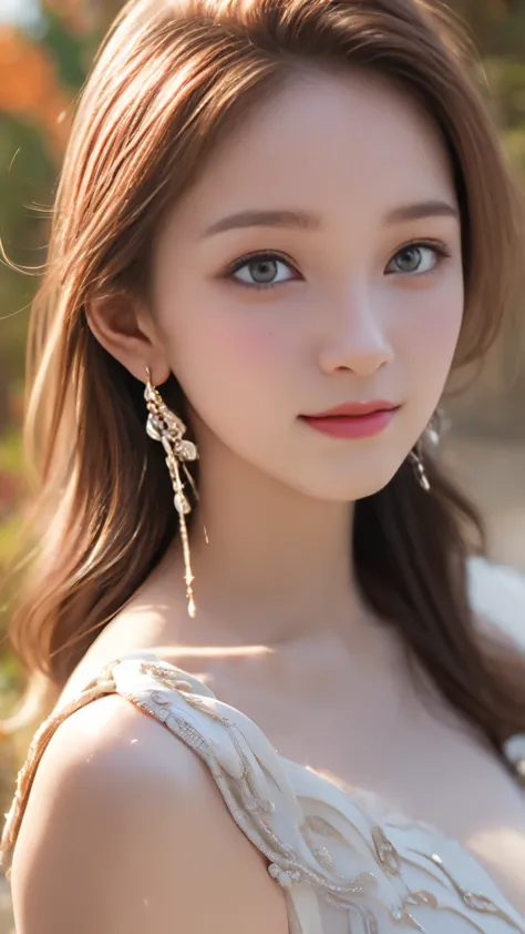 1 girl, very bright backlight, alone, {beautiful and detailed eyes}, autumn night, (nudity:1.3), (very beautiful big and ample breasts:1.5) and a huge waist ((press the chest)), huge and ample breasts,calm expression, natural soft light, short bob hair:1.5...