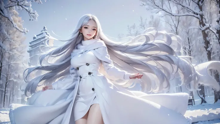 masterpiece, (highest quality: 1.2), (Super fine: 1.2), figure, (very delicate and beautiful: 1.2), film angle, floating, (beautiful detail eyes: 1.1), (detail light: 1.1), film light, delicate sky, ((alone、,A woman wearing a cashmere coat:1.4、off shoulder...
