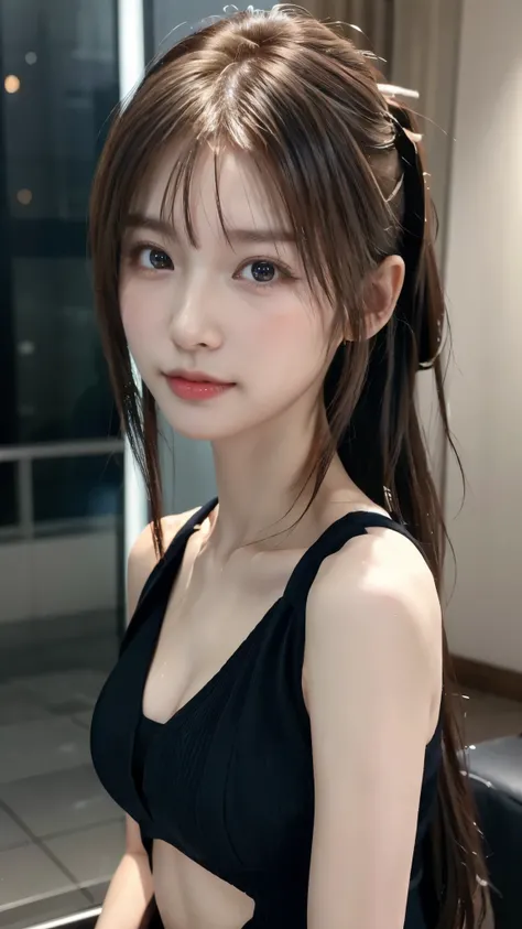 Knight,  Uncut Pictures  , (((Very pretty portrait ))),  1 girl, Sexy 20 year old girl , Chinese, Baby Face, Young Face,  Detailsな髪質,  light brown hair,  gentle smile staring at camera, ( clevis), masterpiece,  ultra detailed, Cinematic Light,  intricate d...