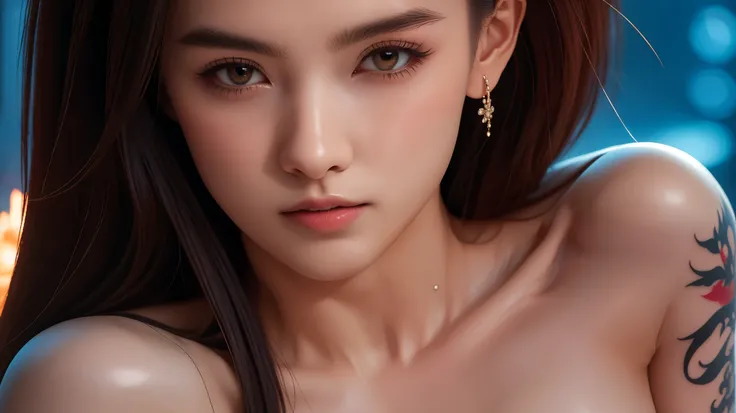 Game Art，Cg animation，Best image quality，Maximum resolution，8k，(A half-length photo)，(portrait)，(Head close-up)，(Rule of Thirds)，Unreal Engine 5 rendering works，20 year old girl，((Queen))，The eyes are very detailed，(Large Breasts)，Elegance and nobility，Mov...