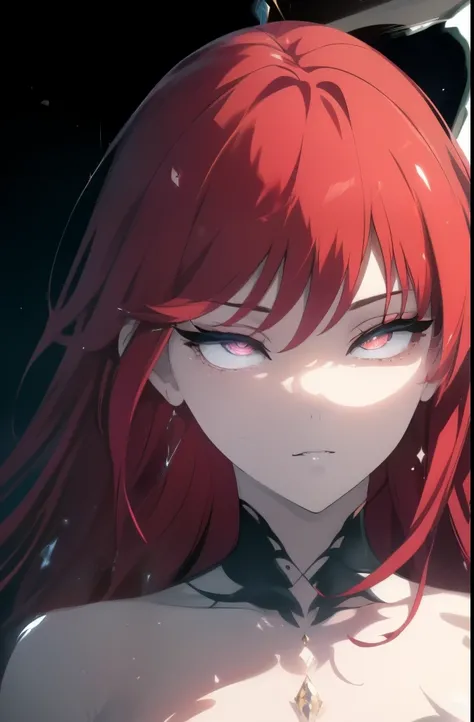 halo ((((masterpiece, The best quality, Ultra high resolution)))), 1 girl, happy, standing, (red hair,), long haircut, pale skin, ((cosmic eyes)), (((Bright_eyes))), (((ultra detailed eyes:0.7, beautiful and detailed face, detailed eyes:0.9))), ((centered)...