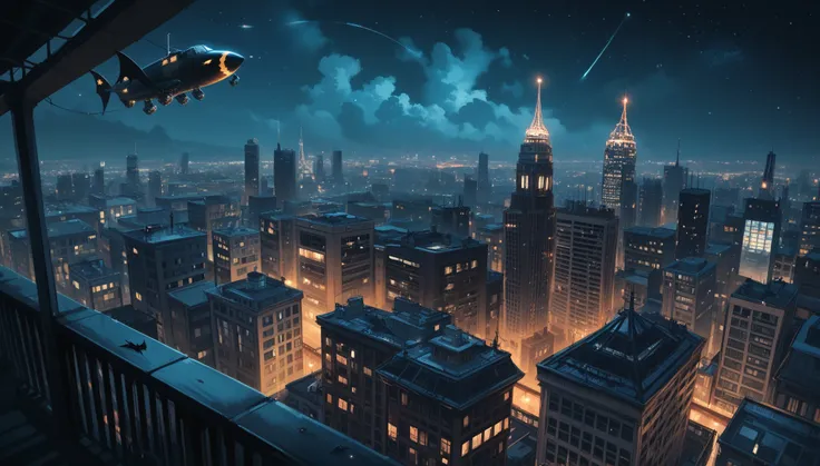 Viral anime city wallpaper in 4K quality, in the style of photography with a 35mm lens, capturing a gotham city at night ((city of batman)) with buildings and skycrepers at night full of lights, at the same time a very dark and sinister city, a dark sky wi...