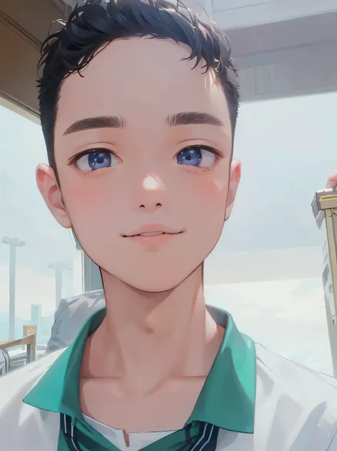 there is a man with a green tie and a white shirt, with accurate face, with kind face, thawan duchanee, nivanh chanthara, south east asian with round face, 18 years old, 1 , ruan cute vtuber, dang my linh, ramil sunga, ayan nag, with round face, (Masterpie...