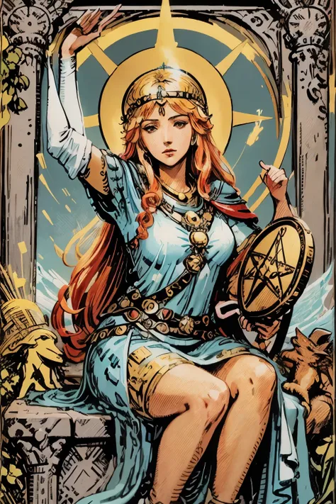 tarot card of Athena – Goddess of wisdom, war strategy, and crafts