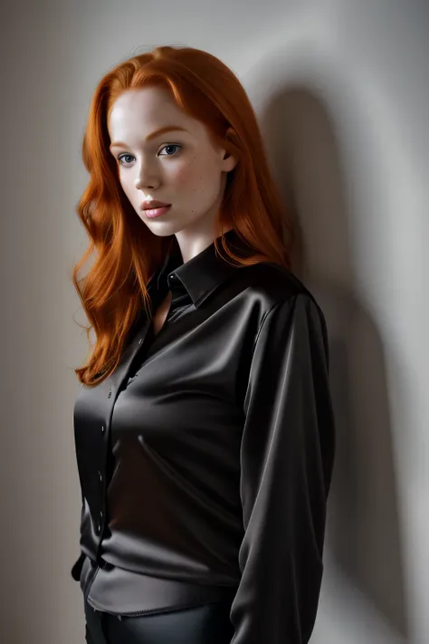 1girl in, age21, madelaine petsch, photo of perfect woman, 5'3", solo, aesthetic artwork, (irish  redhead, wavy ginger hair, sho...