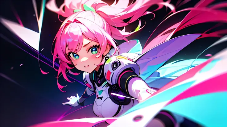 ((Full Neon)+Beautiful+Cute+(Full Body+Portrait)+(Detailed+Perfect)+(iPhone)), best quality, ultra-detailed, ultra-high resolution, dynamic angle, dynamic pose, (1girl), (neon+pink+purple+blue+green+yellow+red:1.2), white background, beautiful face, Volume...