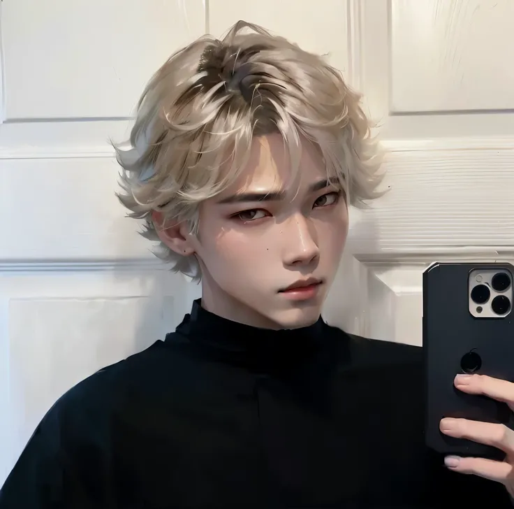  Black collar blouse ,  white-haired., inspired by Yanjun Cheng, kpop idol portrait, inspired by jeonseok lee,  Inspired by Russell Dongjun Lu, Yanjun Chengt, taejune kim, hyung tae, Hong Jun Hyung,   inspired by Kim Deuk-sin , Cai Xukun, Retrato de Jossi ...