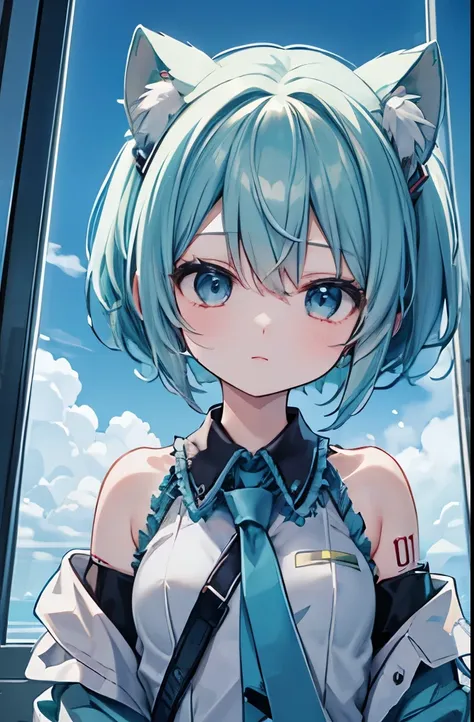 Keep your hair shoulder-high、 straight、 Hatsune Miku、 short hair、Hair not tied up、Second Dimension