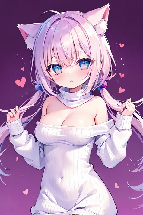 nsfw, virgin killer sweater, (sweater dress:1.2), ribbed sweater,sideboob, cleavage cut out, turtleneck sweater,(white sweater:1...