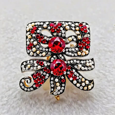 flower,red  gem,pearl,((white  background)),crystal,flower,jewelry,masterpiece,best quality,masterpiece,best quality,