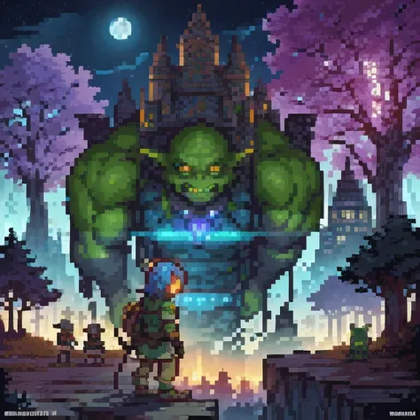 (( Goblins City : 1.5)), (masterpiece), ( is the best quality: 1.0), ( Ultra High Resolution : 1.0), Detailed illustrations,  Detailed Scenery ,  vibrant  colors goblins walking through the city, 8K, night, Moon Clouds , ((magic,  beautiful , Trees: 1.4 ))...