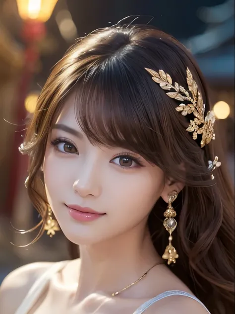 ​masterpiece、 1 Beautiful Girl 、 Detailed Brown Eyes 、Swollen eyes、top-quality, 超 Hi-Res, (Realism: 1.4),  Cinematic Lighting 、(Japanese)、 Asian Beauty、 super beauty、curly hair、Beautiful Skin、Slender、( Watch Viewers )、( super realistic)、( Hi-Res)、(8k)、( se...