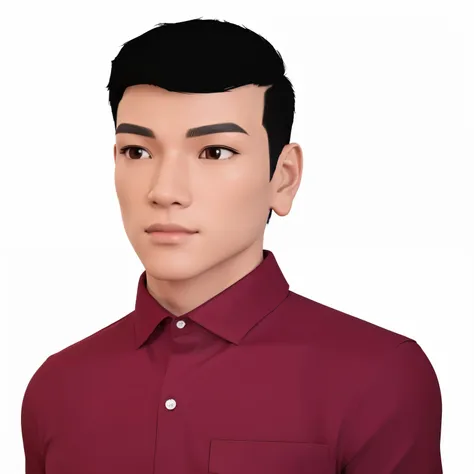 a close up of a khmer man  wearing a red shirt and a black hat, upper body avatar, upper body 2d game avatar, 3 d demo reel avatar, 2 d render, realistic person, handsome stunning realistic, avatar for website, stylized portrait formal pose, [ digital art ...