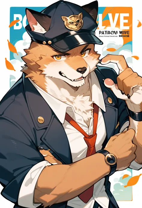 score_9, score_8_up, score_7_up, score_6_up, score_5_up, score_4_up, source_furry, highres, cover page, absurdres, perfect anatomy(handsome 1boy, kemono, furry, anthro)movie poster of hard-boiled detective story,