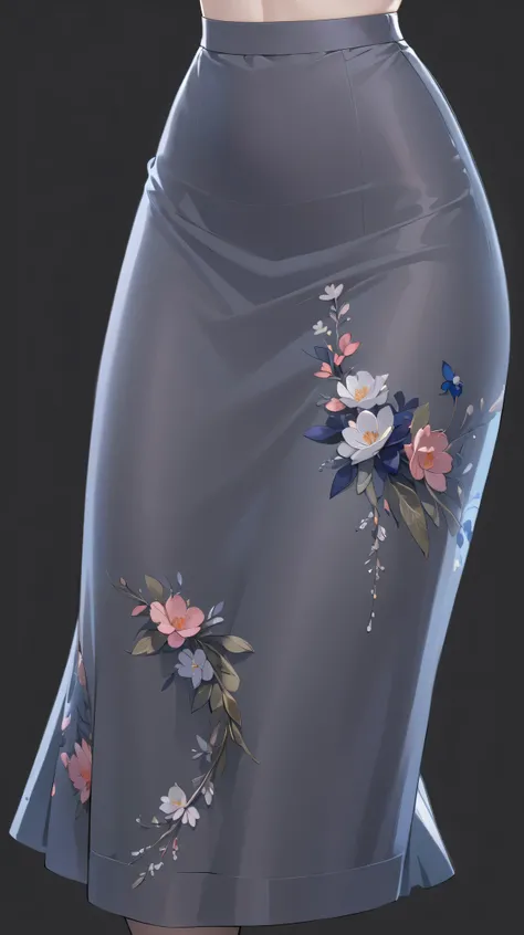 masterpiece,  beautiful illustration, silk skirt with flowers