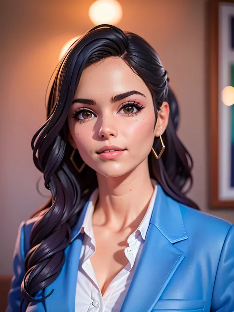 arafed woman in a blue suit and white shirt posing for a picture, alanis guillen, flawless olive skin, headshot profile picture, headshot photo, valentina remenar, violet myers, photo of young woman, headshot photograph, headshot portrait, christina kritko...